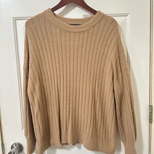 Aerie Tan Crew Neck Sweater